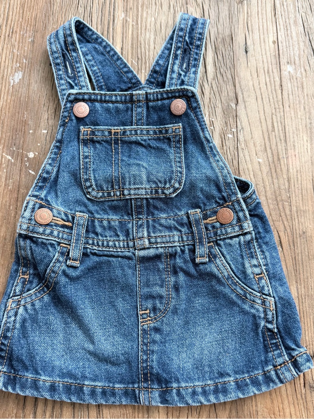 Old Navy Blue Denim Kids Overall Skirt with Chest Pocket